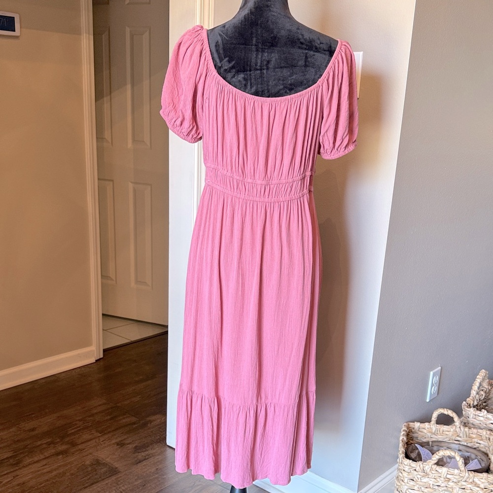 Hint of Blush Pink Midi Dress Lg - Picture 2 of 8